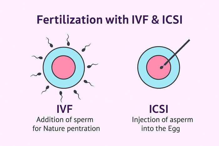 Fertilization process with IVF or ICSI
